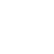 A simplified, pixelated black and white depiction of a dog standing and facing left.
